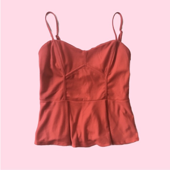 COPY - 2b BEBE NWT - Peplum Dark Pink Tank Top - Large - Picture 1 of 9